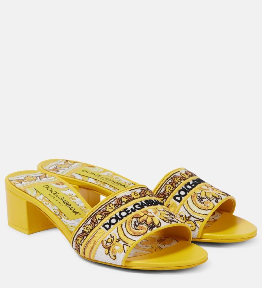 embroidered mules